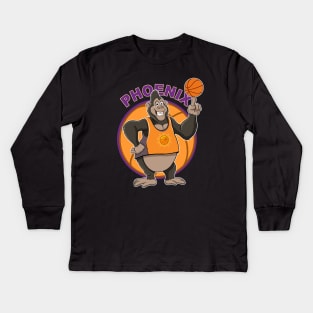 Phoenix Suns Basketball Mascot Gorilla Kids Long Sleeve T-Shirt